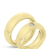 Billede af Vielses & Forlovelses ringe oval profil, damer. brill. 0,25 w/vs. 14 kt.