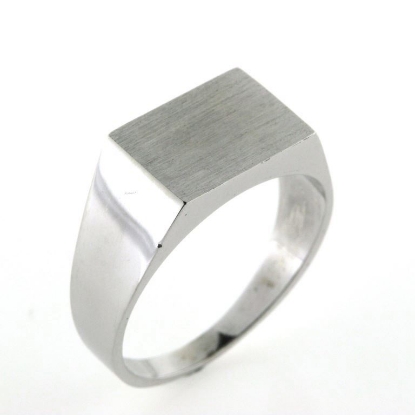 Billede af Herrering plade 9*13mm. lukket bund Hvidguld
