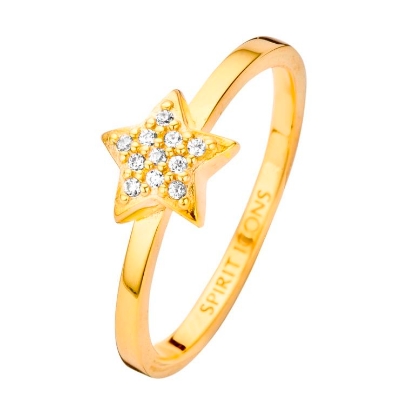 Billede af Spirit Icons ring DREAM sølv forgyldt cz str. 48