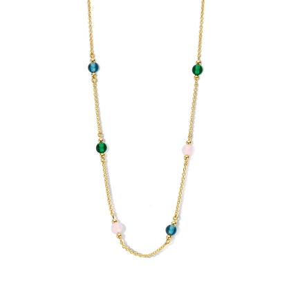 Billede af *Spirit Icons Confetti halskæde forgyldt sølv m. multifarvet krystaller (45 cm)