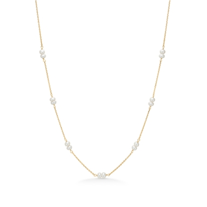 Billede af Mads Z "Ashley" halskæde 8 kt. guld m. kulturperler (42-45 cm)