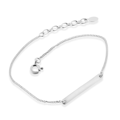 Billede af By Pind armbånd sølv med plade