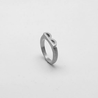 Billede af *Heiring INITIALS B ring rhodineret sølv str. 59