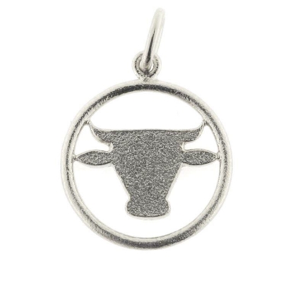 Billede af Vedhæng slagter, oksehoved, 20 mm. 925s