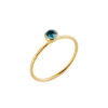 Billede af Susanne Friis Bjørner Ring sølv forgyldt blå krystal str. 58