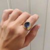 Billede af Ring m. oval ægte sten  14 kt...........