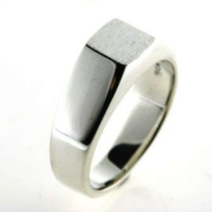 Billede af Herrering massiv, plade 7,5*7,5 mm. 925 s.