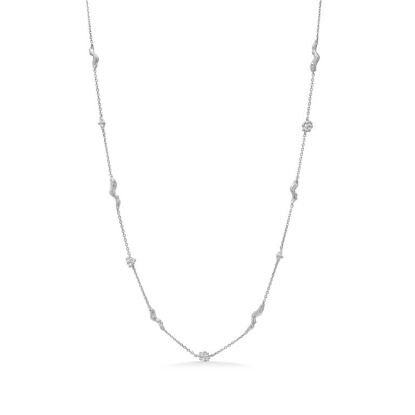 Billede af Studio Z "Tangled" halskæde sølv m. cz (38-42 cm)