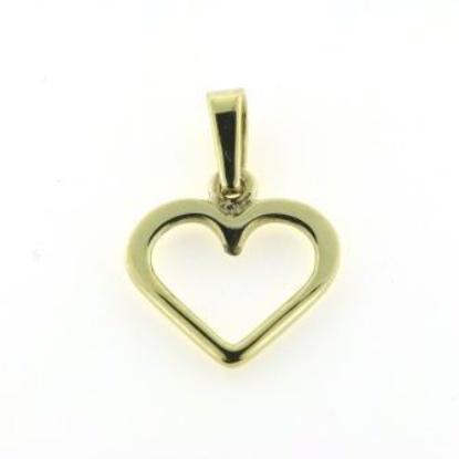 Billede af Vedhæng hjerte, åbent med patz 925s forgyldt
