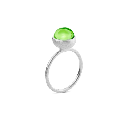 Billede af Susanne Friis Bjørner Ring sølv peridot krystal 8mm str. 56