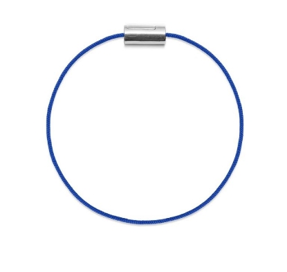 Billede af Mads Z Black Sun armbånd blå nylon m. sølvlås