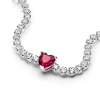 Billede af Pandora Rødt Funklende Hjerte Tennisarmbånd sølv m. cz (20 cm)