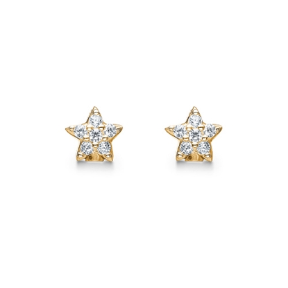 Billede af Mads Z Carnival ørestikker sølv forgyldt stjerne pavé syntetiske zirkonia