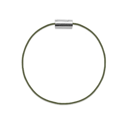 Billede af Mads Z. Black Sun armbånd mørkegrøn nylon m. sølvlås 18 cm. 