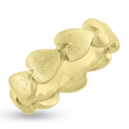 Billede af Ring hjerter 925s forgyldt (hjertering) (forgyldning vil blive slidt af ved dagligt brug !)