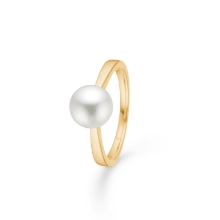Billede af Mads Z "Crown Pearl" ring 14 kt. guld m. kulturperle (str. 60)
