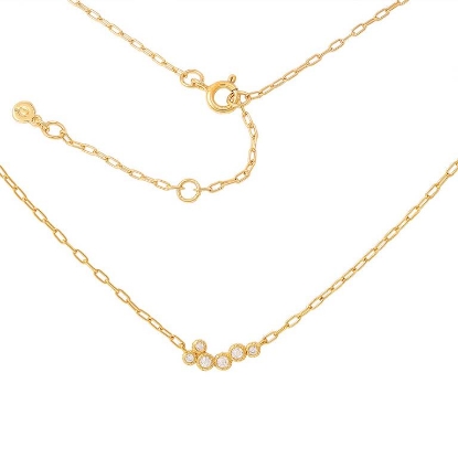 Billede af Hultquist Vivienne halskæde forgyldt sølv m. cz (38+5cm)