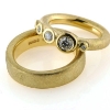 Billede af Ring fattet med 5 brill. 14 kt. (kun ring med brillanter)