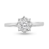 Billede af Ring roset, brill. 0,25 w/vs. + 8* 0,06 w/vs. 14 kt. hvg.