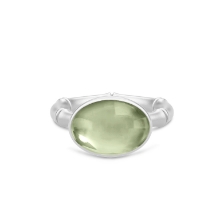 Billede af *Julie Sandlau Bamboo Wisdom ring rhodineret sølv m. grøn spinel str. 52