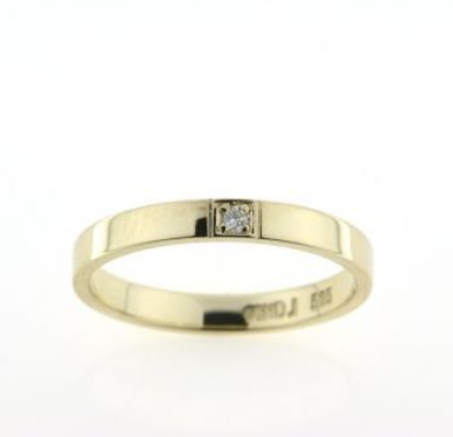 Billede af Alliancering, 1 pink safir 0,02 ct.  14 kt.