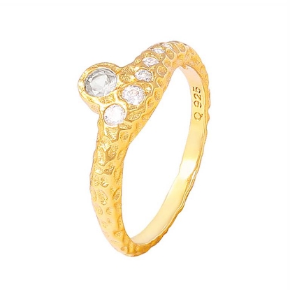 Billede af Hultquist Celeste White ring forgyldt sølv m. cz (str. 52)