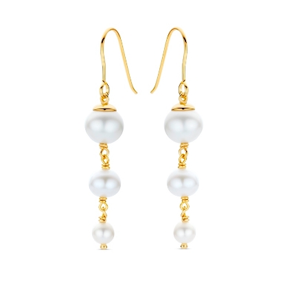 Billede af Spirit Icons Confetti øreringe forgyldt sølv m. ferskvandsperler