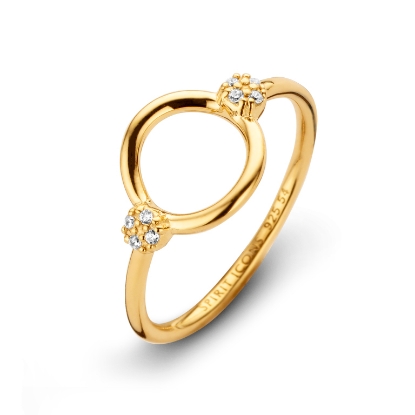 Billede af Spirit Icons Perfection ring sølv forgyldt cz str. 48