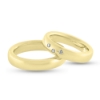 Billede af Vielses & Forl. ringe 8 kt, damering isat  3* 0,01 ct.