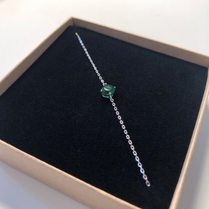 Billede af By Pind armbånd sølv med grøn zirkoniasten