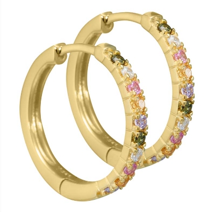 Billede af Aqua Dulce Elina øreringe forgyldt sølv m. cz