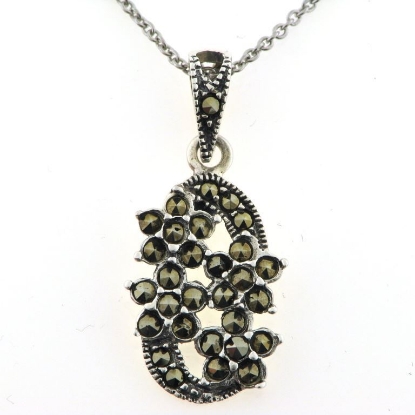 Billede af *Halskæde med vedhæng  sølv m. markasit 