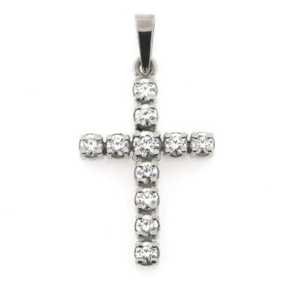 Billede af Vedhæng Kors grabbe fatning, 11 syn. zirk. 925s