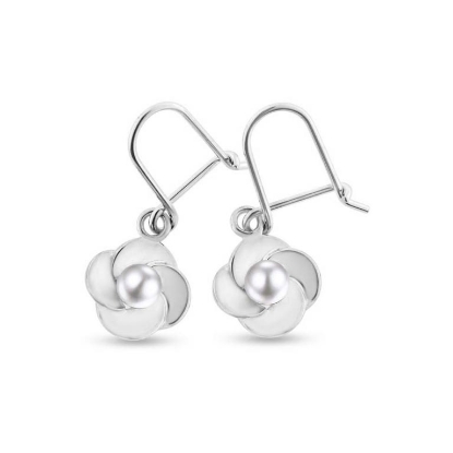 Billede af Ørestik hængere perle, sv. 2* 4-4½ mm. 925s