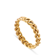 Billede af Jane Kønig Medium Braided ring sølv forgyldt flet str. 46

