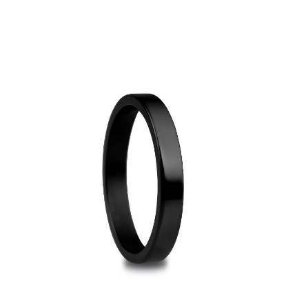 Billede af Bering ring Arctic Symphony inderring smal sort keramik (str. 50-75)