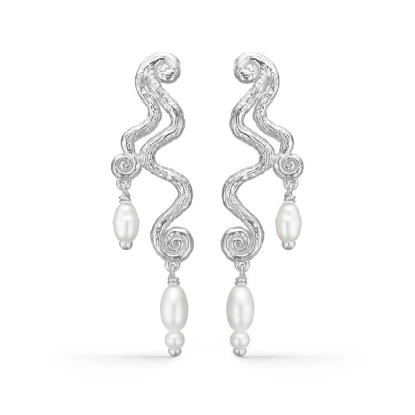 Billede af *Studio Z "Wave" øreringe sølv m. fvp