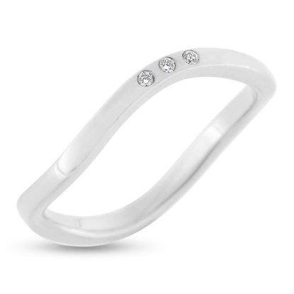 Billede af Collector inderring i 14 kt. hvidguld m. 3*0,01ct w/vs brillanter