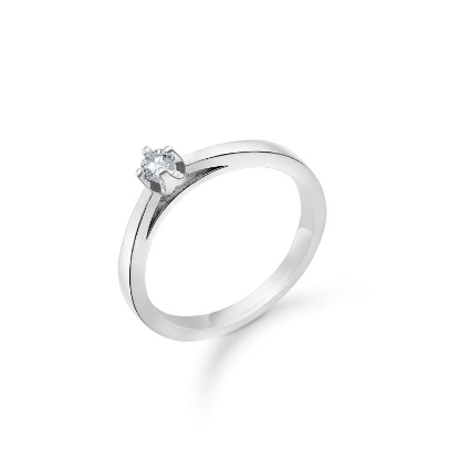 Billede af Mads Z "Crown" ring 14 kt hvidguld m. 0,09ct. W.SI