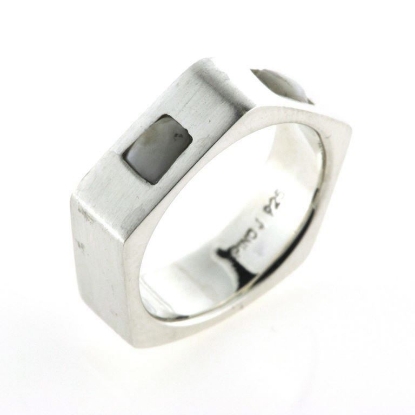 Billede af Ring, herrering med 2 tænder 925s