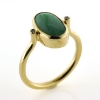 Billede af Ring med jade/jadite light og 2 brillanter 14 kt.