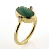 Billede af Ring med jade/jadite light og 2 brillanter 14 kt.
