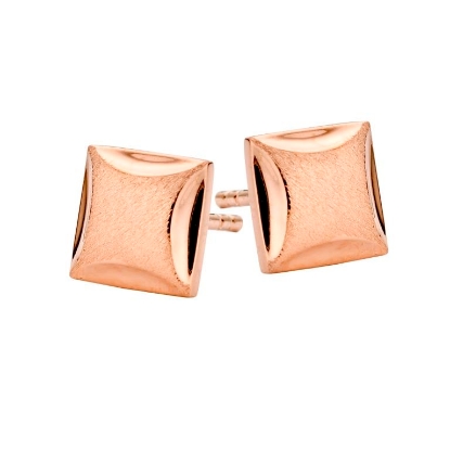 Billede af *Spirit Icons ørestik SQUARE sølv rosa forgyldt