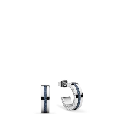 Billede af Bering Arctic Symphony øreringe poleret stål m. synt. sten og blå glimmerfarve