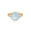 Billede af Julie Sandlau Prime Milky Aqua ring forgyldt sølv lys krystal cz str. 52