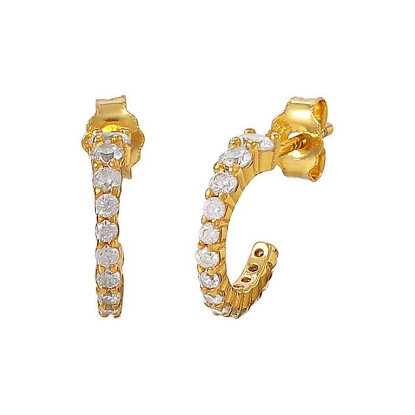 Billede af Hultquist Elvita øreringe forgyldt sølv m. cz