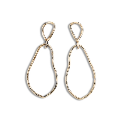 Billede af By Birdie Jasmine Gold Small ørestikkere sort rhodineret sølv + 18 kt