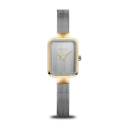 Billede af *Bering Classic dameur stål gulddoublé meshlænke 20mm safirglas 3ATM