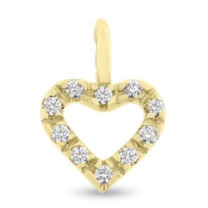 Billede af Vedhæng hjerte 10* 0,02 w/vs 14 kt