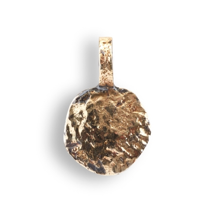 Billede af By Birdie Sif Coin vedhæng sort rhodineret sølv m.14kt